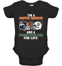 Load image into Gallery viewer, i'm a Denver Bronco and a Colorado State Ram for life shirt
