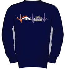 Load image into Gallery viewer, Denver Broncos Colorado Rockies heartbeat shirt