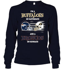 Load image into Gallery viewer, I'm Colorado Buffaloes on Saturdays and Denver Broncos on Sundays shirt
