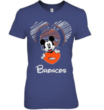 Load image into Gallery viewer, Mickey loves Denver Broncos fan shirt