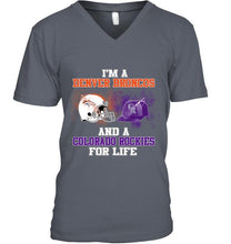 Load image into Gallery viewer, i'm a Denver Bronco and a Colorado Rockie for life shirt