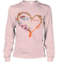Load image into Gallery viewer, Denver Broncos butterfly heart shirt