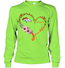 Load image into Gallery viewer, Denver Broncos butterfly heart shirt