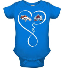 Load image into Gallery viewer, Denver Broncos Colorado Avalanche love heart shirt