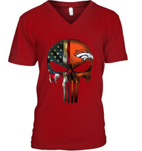 Load image into Gallery viewer, Denver Broncos skull american flag shirt
