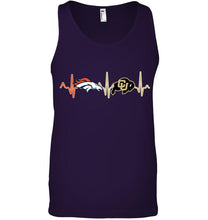 Load image into Gallery viewer, Denver Broncos Colorado Buffaloes heartbeat shirt