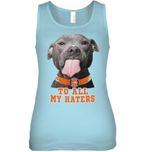 Load image into Gallery viewer, Denver Broncos to all my haters pitbull shirt