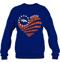 Load image into Gallery viewer, Denver Broncos glitter heart shirt