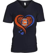 Load image into Gallery viewer, Denver Broncos heart glittering shirt
