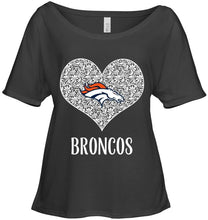 Load image into Gallery viewer, Denver Broncos heart floral pattern shirt