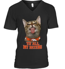 Load image into Gallery viewer, Denver Broncos cat to all my haters shirt