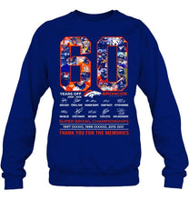 Load image into Gallery viewer, 60 years of Denver Broncos thank you for the memories shirt