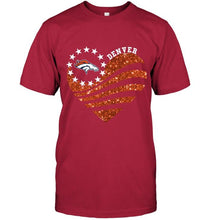 Load image into Gallery viewer, Denver Broncos glitter heart shirt