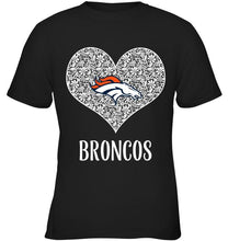 Load image into Gallery viewer, Denver Broncos heart floral pattern shirt