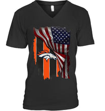 Load image into Gallery viewer, Denver Broncos american flag fan hoodie
