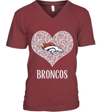 Load image into Gallery viewer, Denver Broncos heart floral pattern shirt