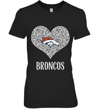 Load image into Gallery viewer, Denver Broncos heart floral pattern shirt