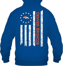 Load image into Gallery viewer, Denver Broncos star american flag on back shirt