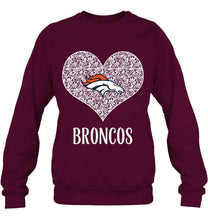 Load image into Gallery viewer, Denver Broncos heart floral pattern shirt