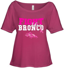 Load image into Gallery viewer, Fight like a Bronco Denver Broncos br east cancer support fan shirt