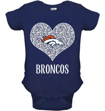 Load image into Gallery viewer, Denver Broncos heart floral pattern shirt