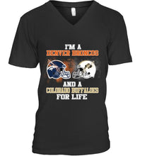 Load image into Gallery viewer, i'm a Denver Bronco and a Colorado Buffaloe for life shirt
