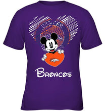 Load image into Gallery viewer, Mickey loves Denver Broncos fan hoodie
