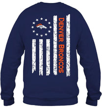 Load image into Gallery viewer, Denver Broncos star american flag on back shirt