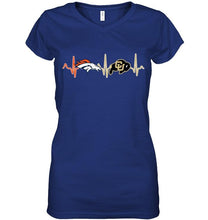Load image into Gallery viewer, Denver Broncos Colorado Buffaloes heartbeat shirt