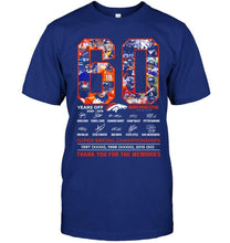 Load image into Gallery viewer, 60 years of Denver Broncos thank you for the memories shirt