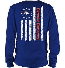 Load image into Gallery viewer, Denver Broncos star american flag on back shirt