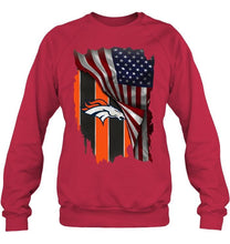 Load image into Gallery viewer, Denver Broncos american flag fan hoodie