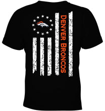 Load image into Gallery viewer, Denver Broncos star american flag on back shirt