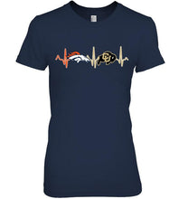 Load image into Gallery viewer, Denver Broncos Colorado Buffaloes heartbeat shirt