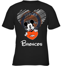 Load image into Gallery viewer, Mickey loves Denver Broncos fan shirt