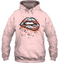 Load image into Gallery viewer, Denver Broncos heart glitter pattern lips shirt