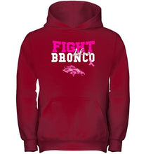 Load image into Gallery viewer, Fight like a Bronco Denver Broncos br east cancer support fan shirt