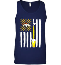 Load image into Gallery viewer, Denver Broncos Beer american flag shirt