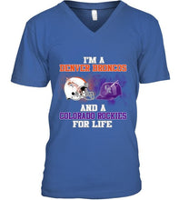 Load image into Gallery viewer, i'm a Denver Bronco and a Colorado Rockie for life shirt