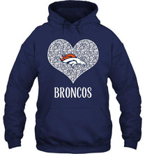 Load image into Gallery viewer, Denver Broncos heart floral pattern shirt