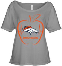 Load image into Gallery viewer, Denver Broncos heartbeat teacher apple shirt