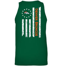 Load image into Gallery viewer, Denver Broncos star american flag on back shirt