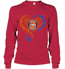 Load image into Gallery viewer, Denver Broncos heart glittering shirt