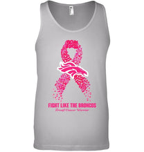 Load image into Gallery viewer, Denver Broncos fight like the Broncos br east cancer warrior shirt