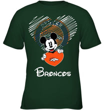 Load image into Gallery viewer, Mickey loves Denver Broncos fan shirt