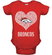 Load image into Gallery viewer, Denver Broncos heart floral pattern shirt
