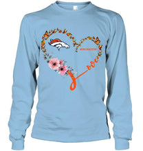 Load image into Gallery viewer, Denver Broncos butterfly heart shirt