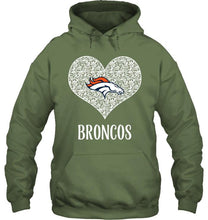 Load image into Gallery viewer, Denver Broncos heart floral pattern shirt