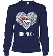 Load image into Gallery viewer, Denver Broncos heart floral pattern shirt