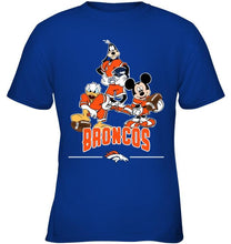 Load image into Gallery viewer, Denver Broncos mickey donald goofy fan shirt